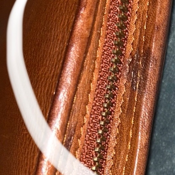 RALPH LAUREN 100% leather clutch Brown Leather Wristlet - Picture 3 of 4